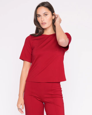 EXTENDED PONTE KNIT SS TOP