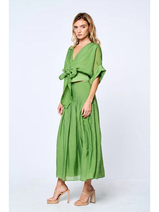 CLARISA TIE FRONT BLOUSE