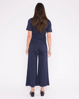 PONTE KNIT WIDE LEG PANT CROPPED