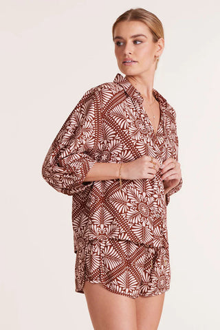 BOHO SLEEVE BUTTON UP TOP