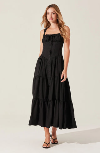 TEMPERANCE TIERED MILKMAID MAXI DRESS