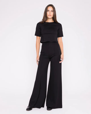 PONTE KNIT WIDE LEG PANT