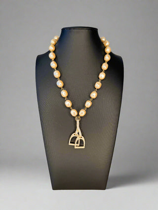 VINTAGE PEARLS AND VINTAGE RHINESTONE HORSE BIT