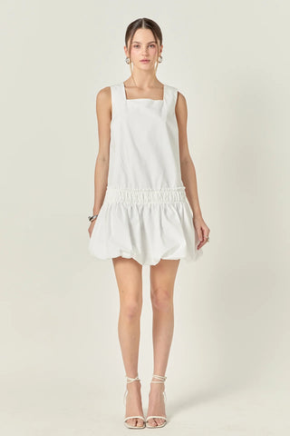 SHIRRING DETAILED SLEEVELESS DRESS